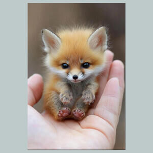 #0186-SM Fox Mini Pensive 4x6 Glossy Photo - Fast-Secure Shipping